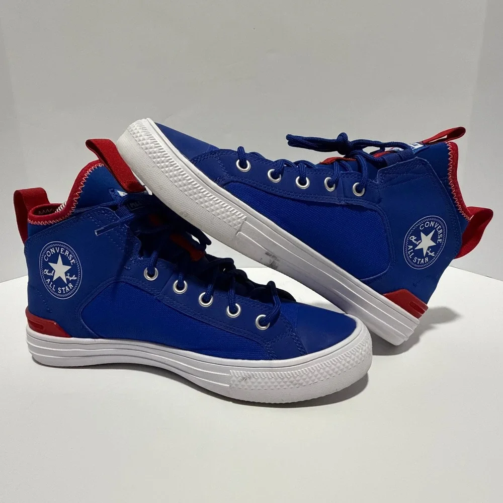 Converse Chuck Taylor All Star Ultra Mid Blue Red White Mens 7 165341C Sneakers - Picture 2 of 7